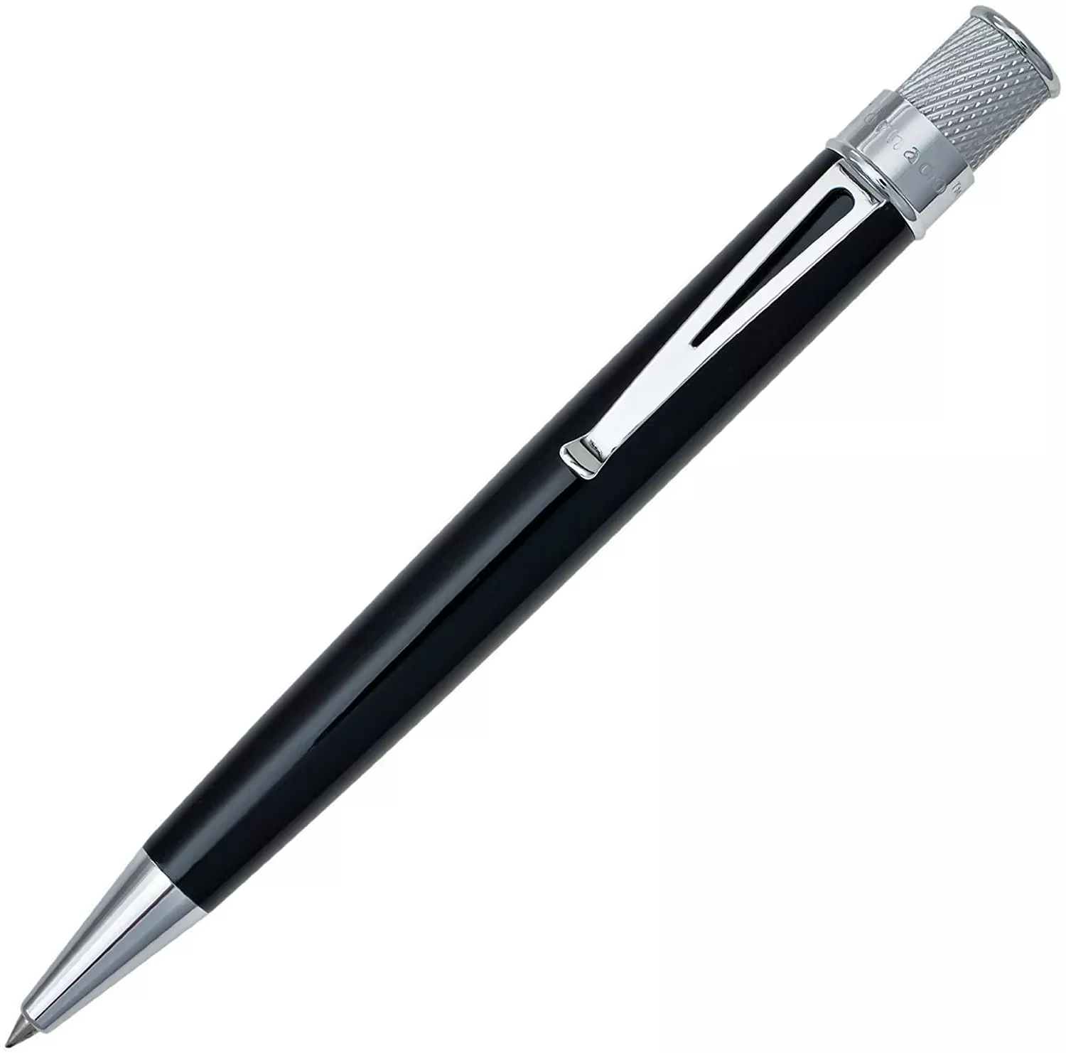 Retro 1951 Tornado Rollerball - Classic Lacquer with Chrome Trim - Black