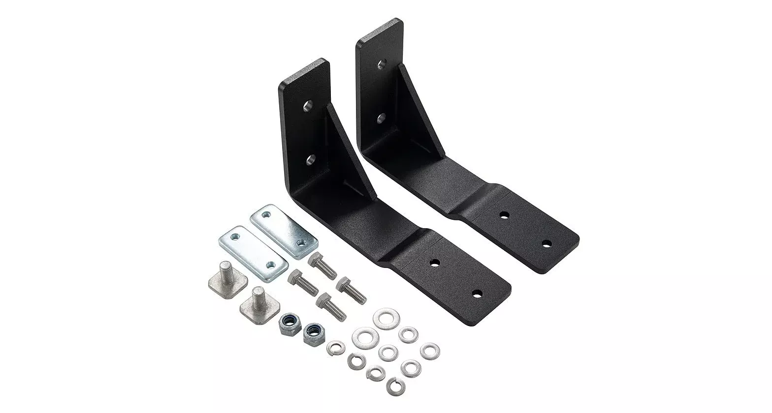 Rhino-Rack Sunseeker Angled Down Awning Brackets For Flush Vortex Bars, Powder Coated Stainless Steel, Black (32127)
