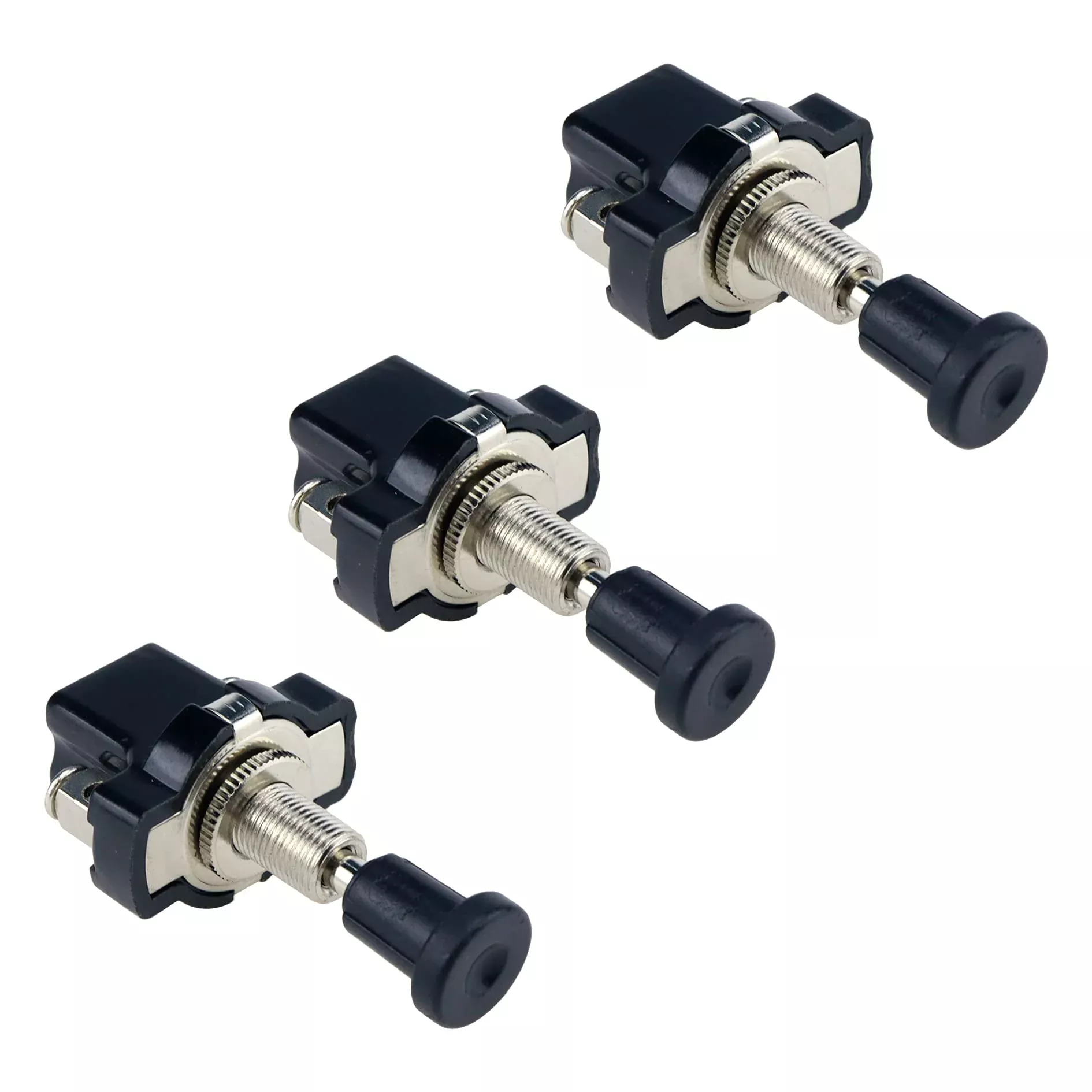 S Sydien Golf Cart Light Switch 3Pcs Push Pull Switch 12V/24V 8Mm/0.31" Car Thread On-Off Push-Pull Push Button Universal Headlight Switch For Car Auto Golf Boat
