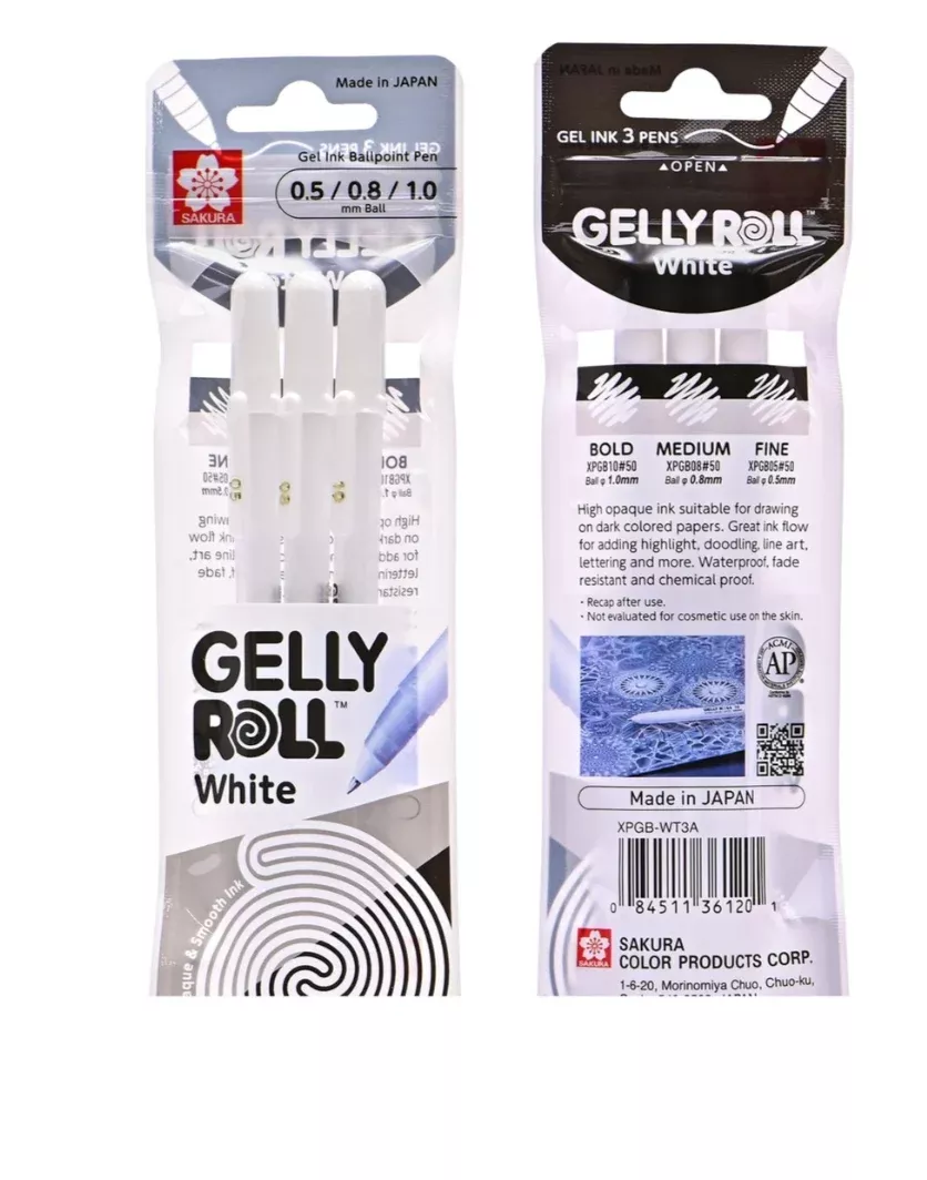 Sakura Gelly Roll White Pens Set of 3