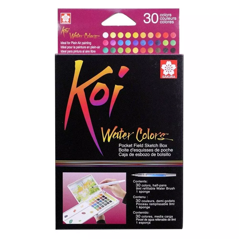Sakura Koi Water Colors, Functional Case Set, 30-color set with WaterBrush