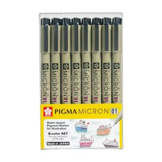 Sakura Pigma Micron 01 Set of 8