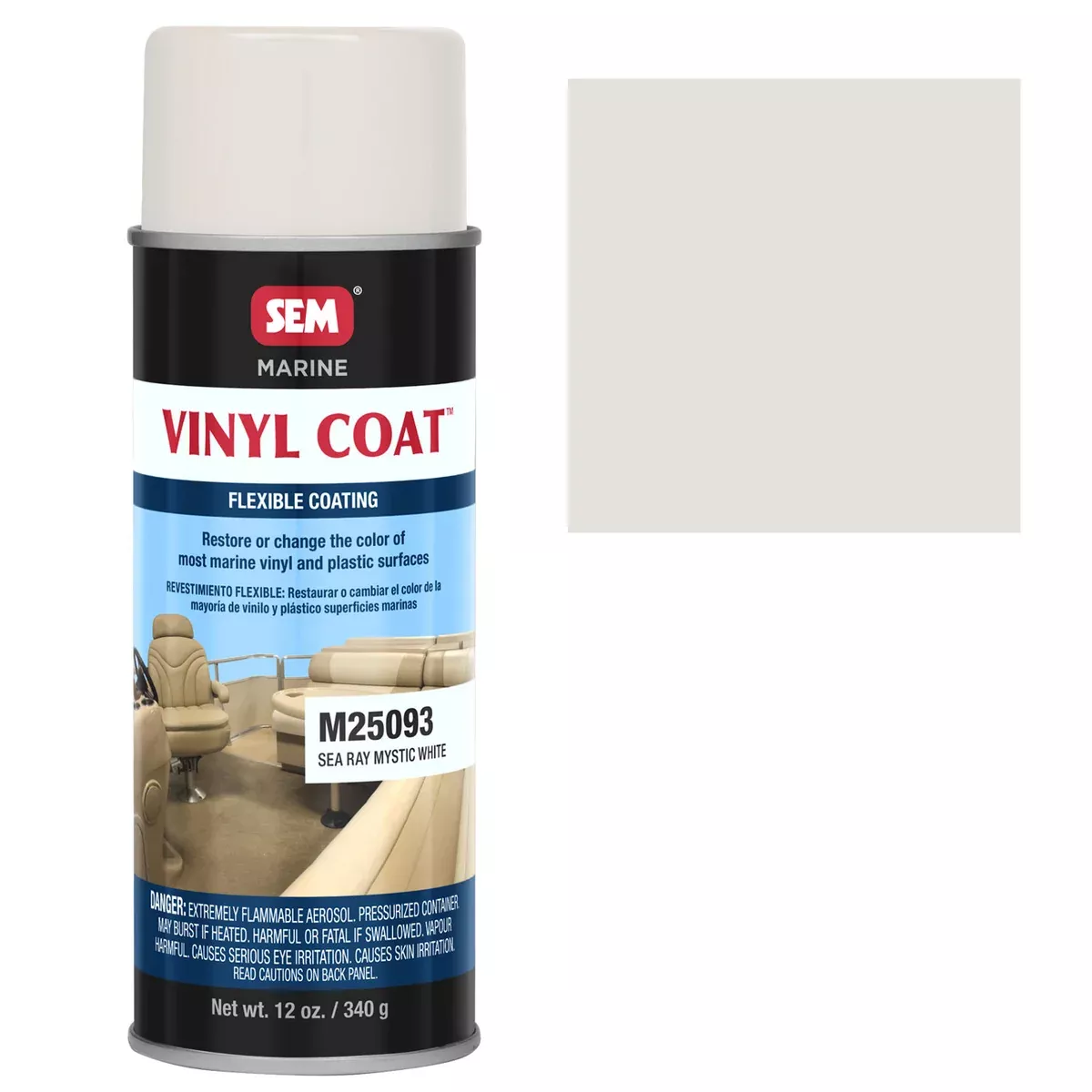 SEM Marine Vinyl & Plastic Coating SEA RAY MYSTIC WHITE Aerosol 12 oz. M25093
