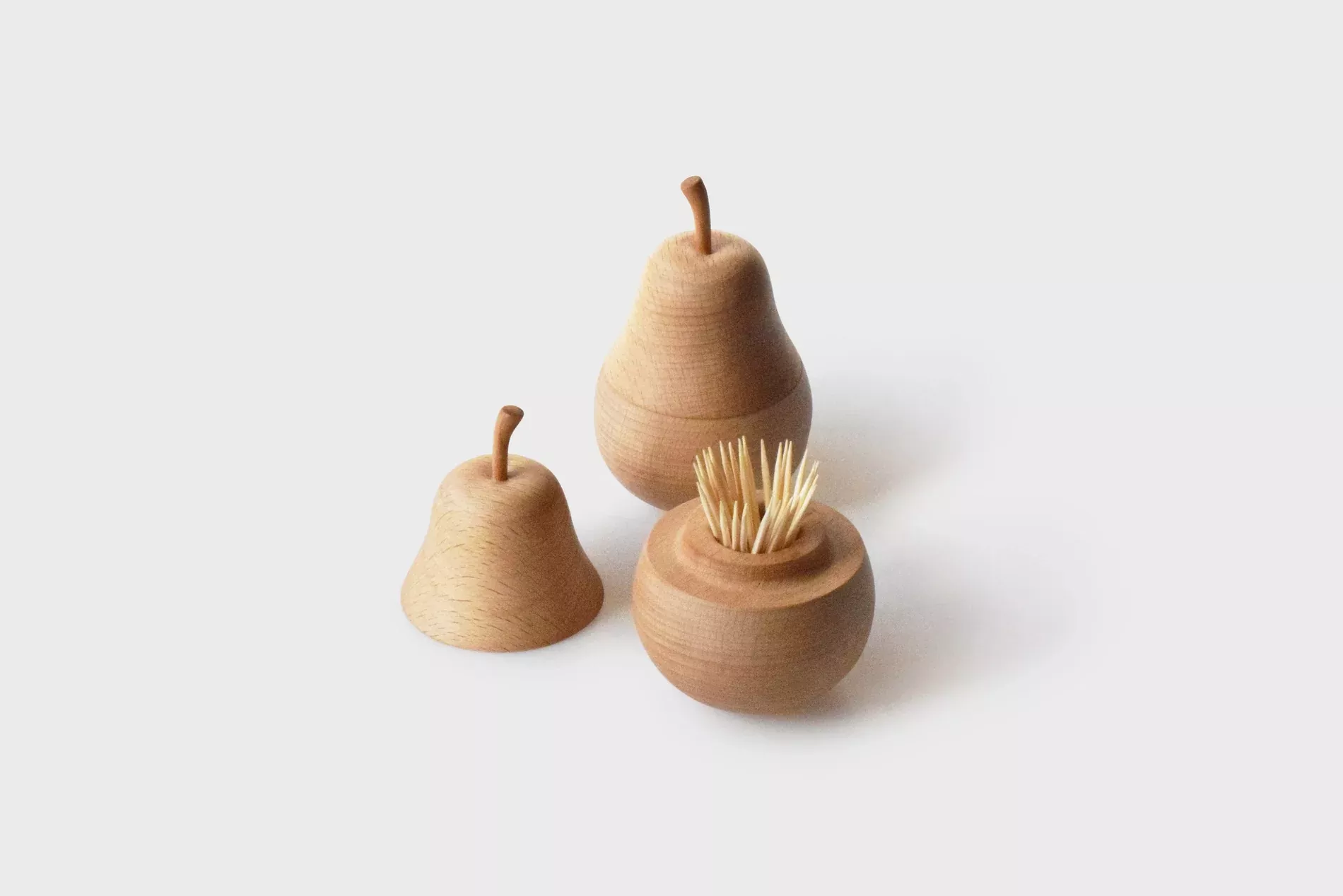 Senser Woodcraft Pear Toothpick Holder - Natural