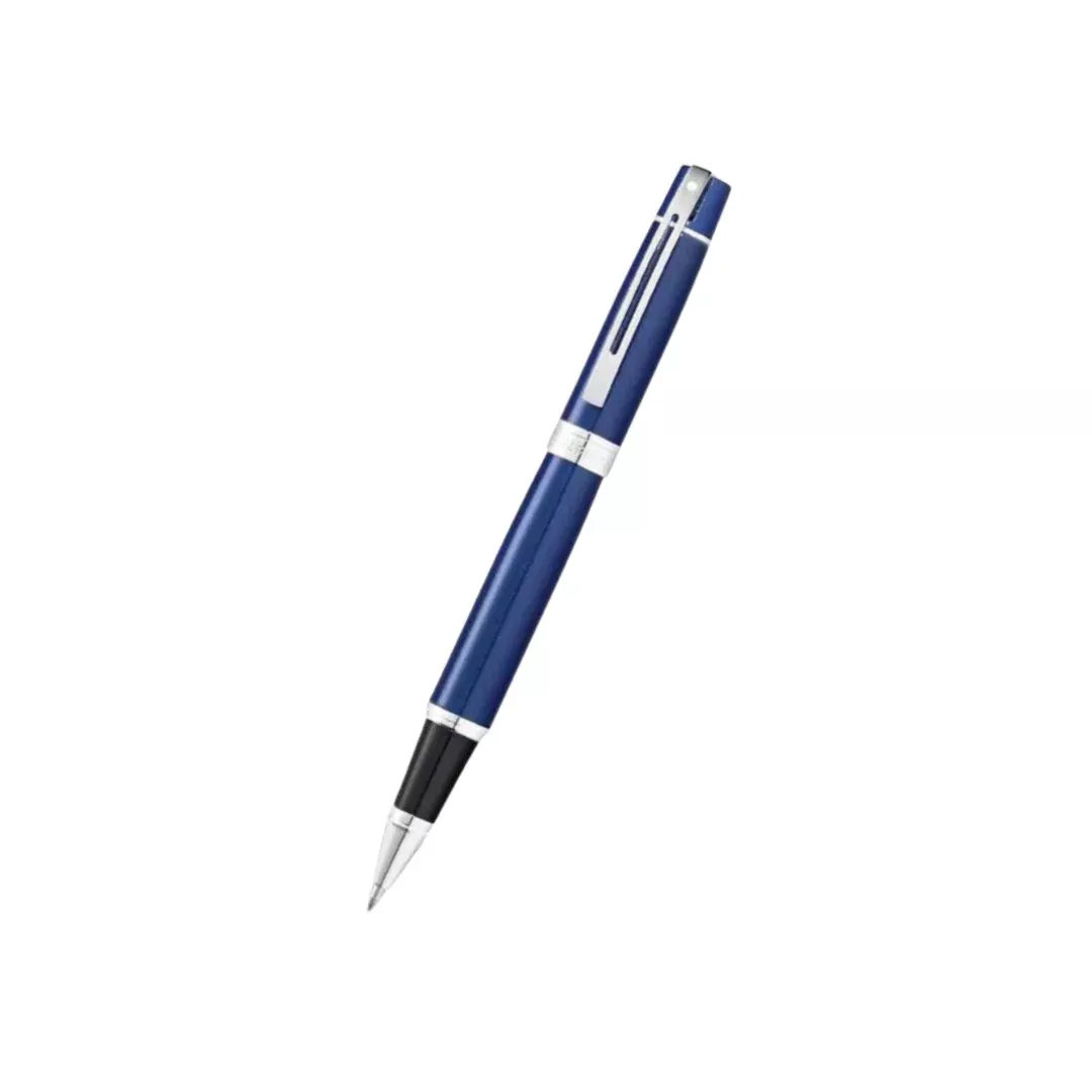 Sheaffer 300 E9341 Glossy Blue with Chrome Trims Rollerball Pen (WW30)