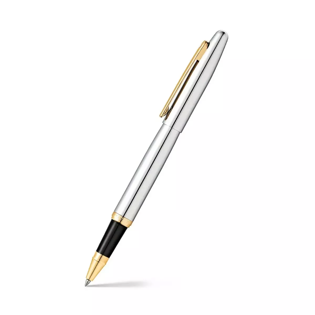 SheafferVFM E9422 Polished Chrome with Gold Trims Rollerball Pen (WW31)