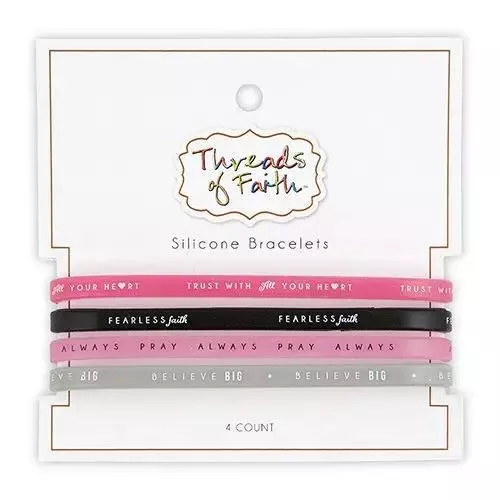 Silicone Bracelet Fearless 4pk