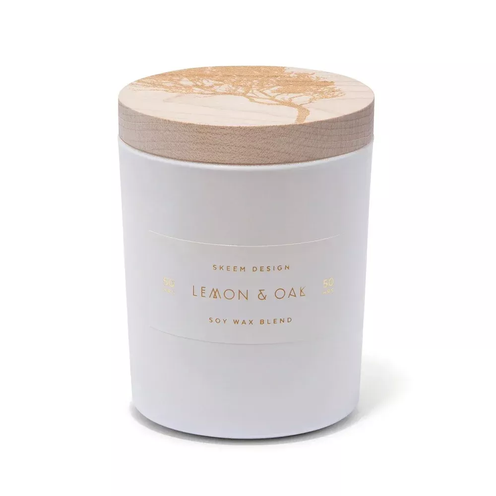 Skeem Print Block Candle - Lemon & Oak