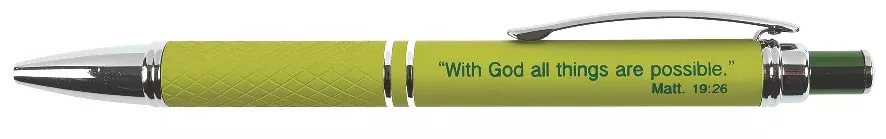 Stylish Pen/Case Gift Set: With God All Things Are Possible, Green