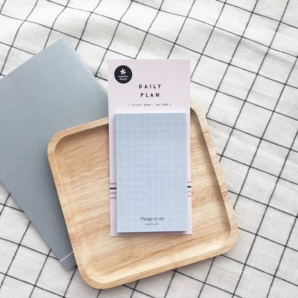 Suatelier Daily Plan Sticky Memo - Daily Plan Blue