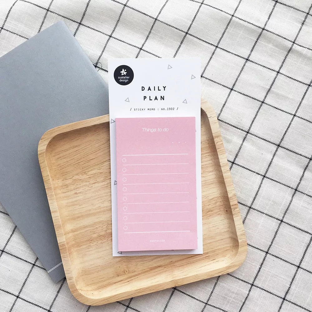 Suatelier Daily Plan Sticky Memo - Pink