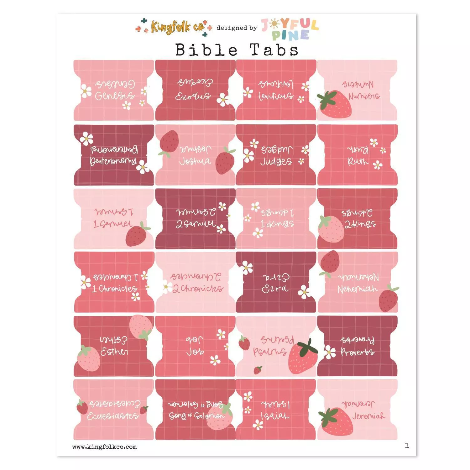 Sweet Strawberries Bible Tabs