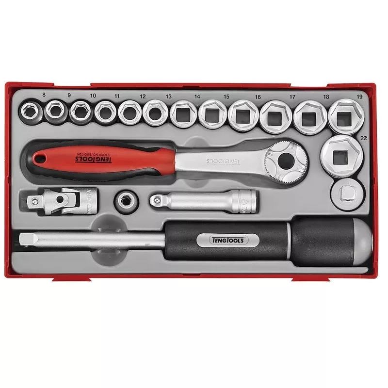Teng Tools TT3819 19 Piece 3/8″ Drive Socket Set FQ12859163