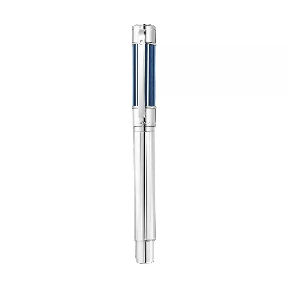Waldmann Commander 23 (18K Gold Nib) - Sterling Silver with Blue Lacquer Cap