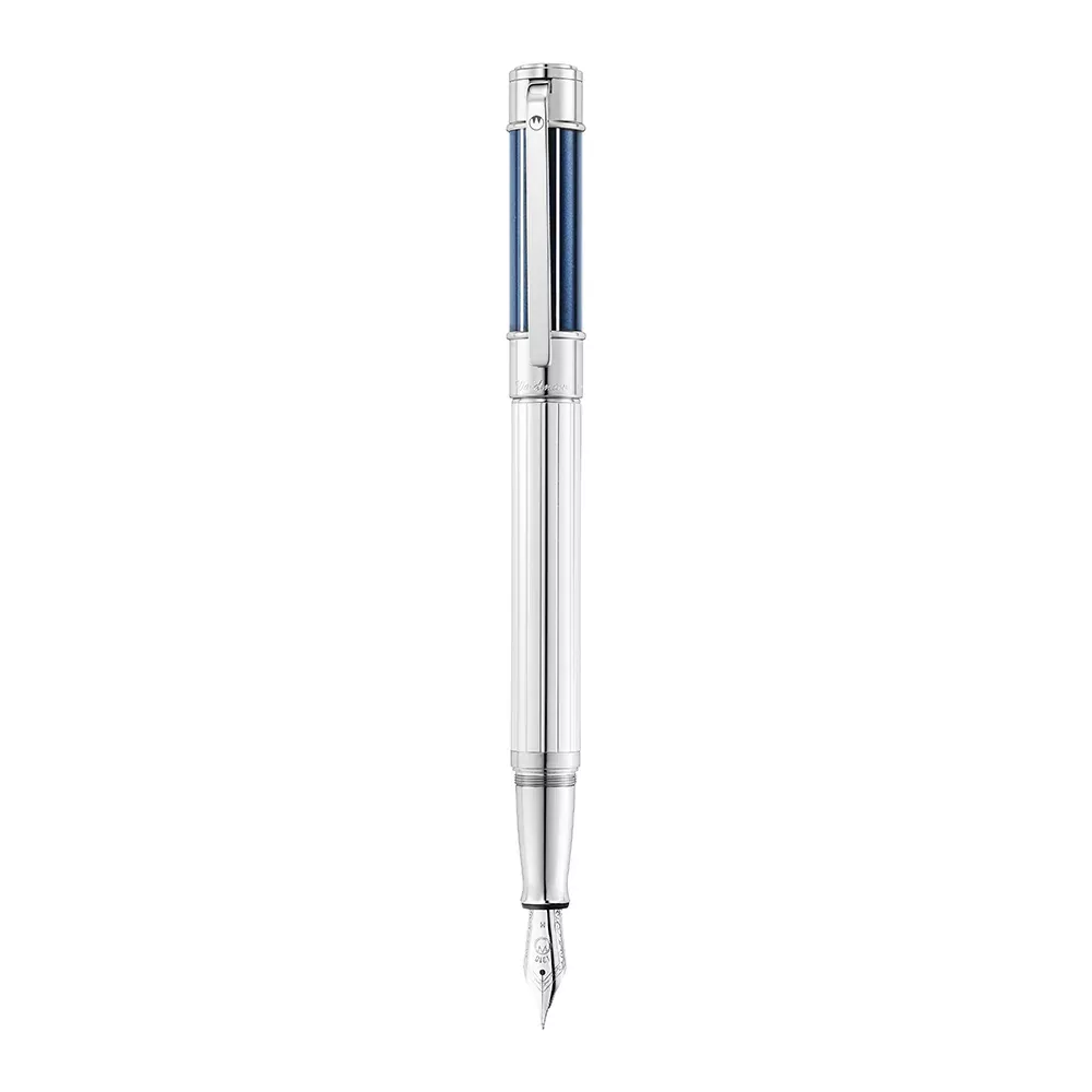 Waldmann Commander 23 (Steel Nib) - Sterling Silver with Blue Lacquer Cap