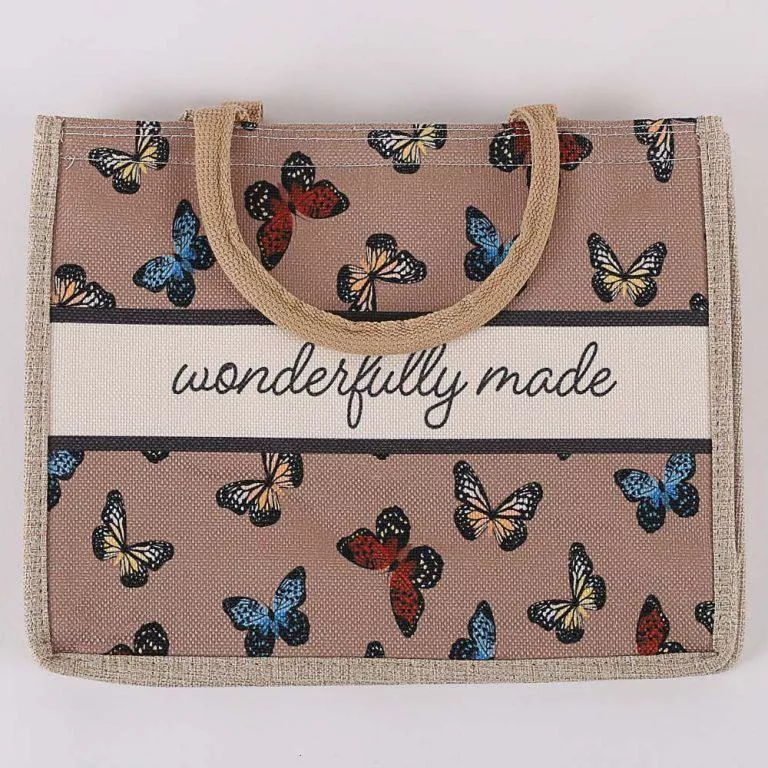 Wonderfully Made – Butterflies Woven Canvas Tote