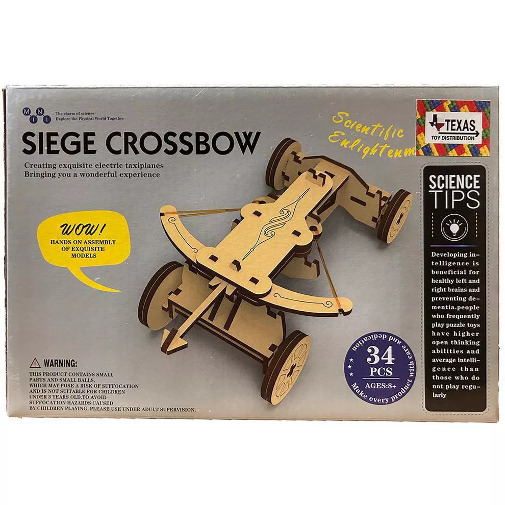 Wooden STEM Kit Siege Crossbow DIY Model (34 pcs)